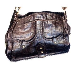 Isabella Fiore Croc Large Leather Tote/Purse/Bag/Satchel